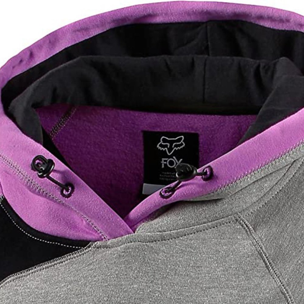 💥AWESOME💥 Fox Racing Pullover Hoodie in Gray & Neon Lilac - Picture 6 of 11